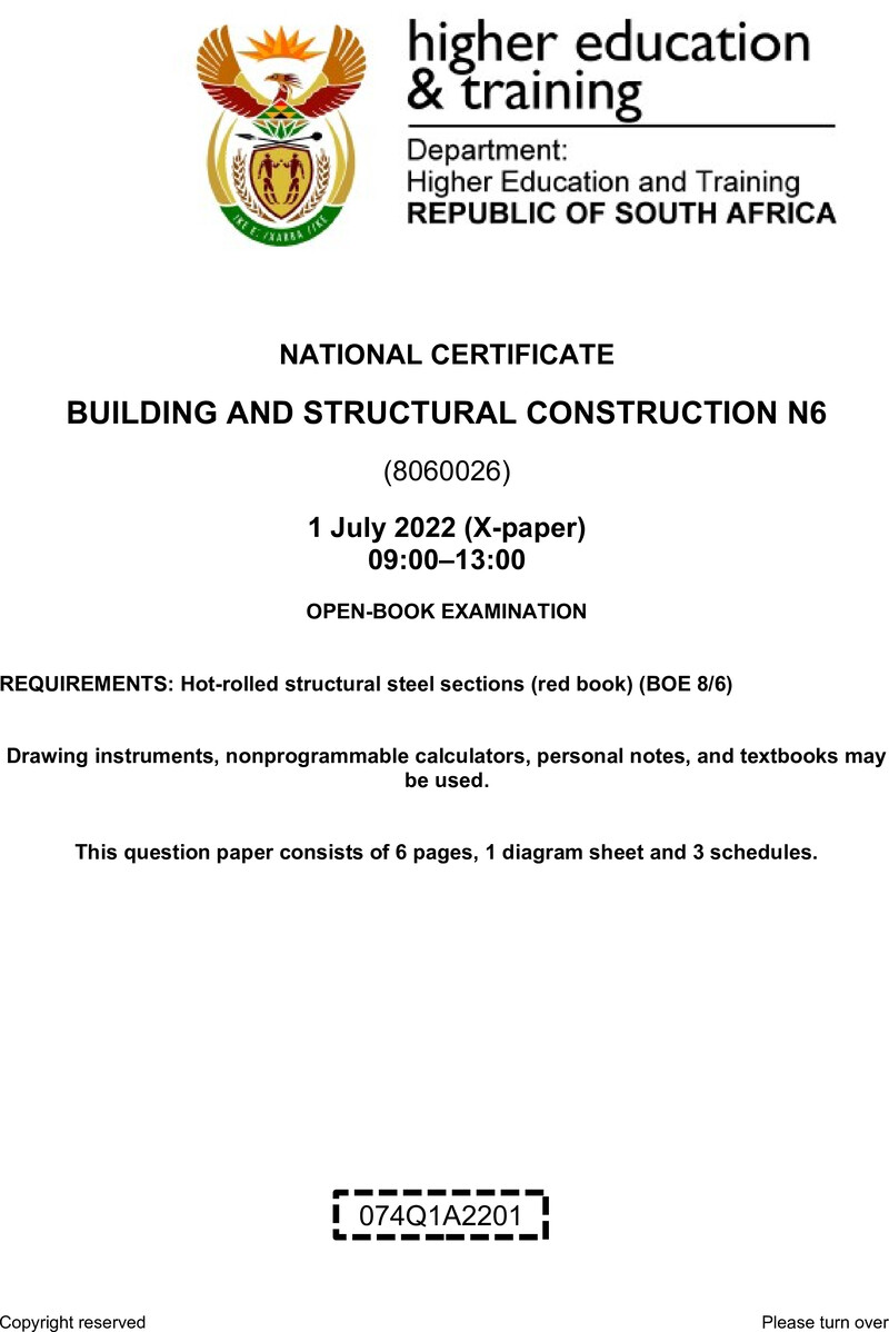 T150 Building And Structural Construction N6 QP Aug 2022 preview