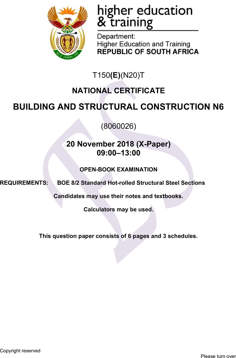 T150 Building And Structural Construction N6 QP Nov 2018 preview