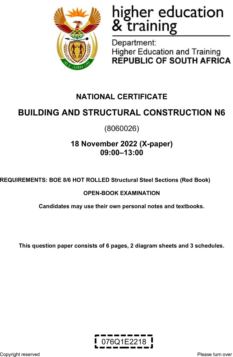 T150 Building And Structural Construction N6 QP Nov 2022 preview