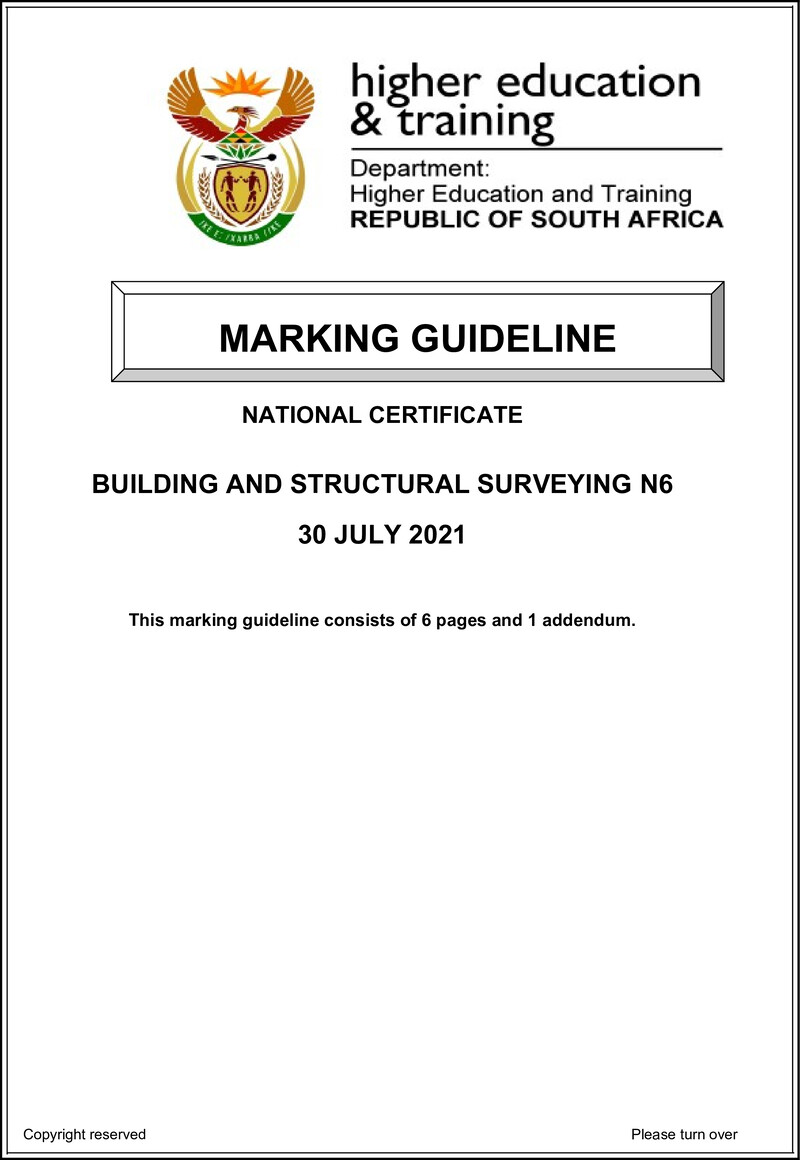 And Structural Surveying N6 Aug MEMO 2021 Ed preview
