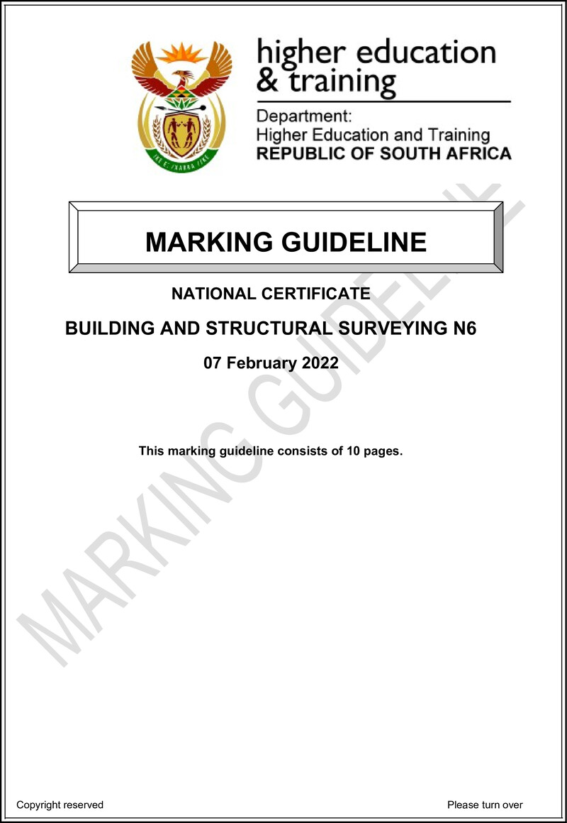 Building And Structural Surveying N6 Memo Nov 2021