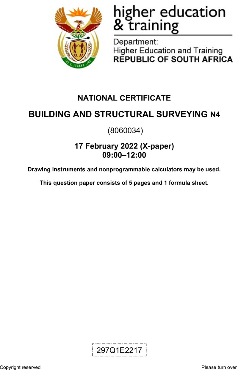 T160 Building And Structural Surveying N4 QP April 2022Docx