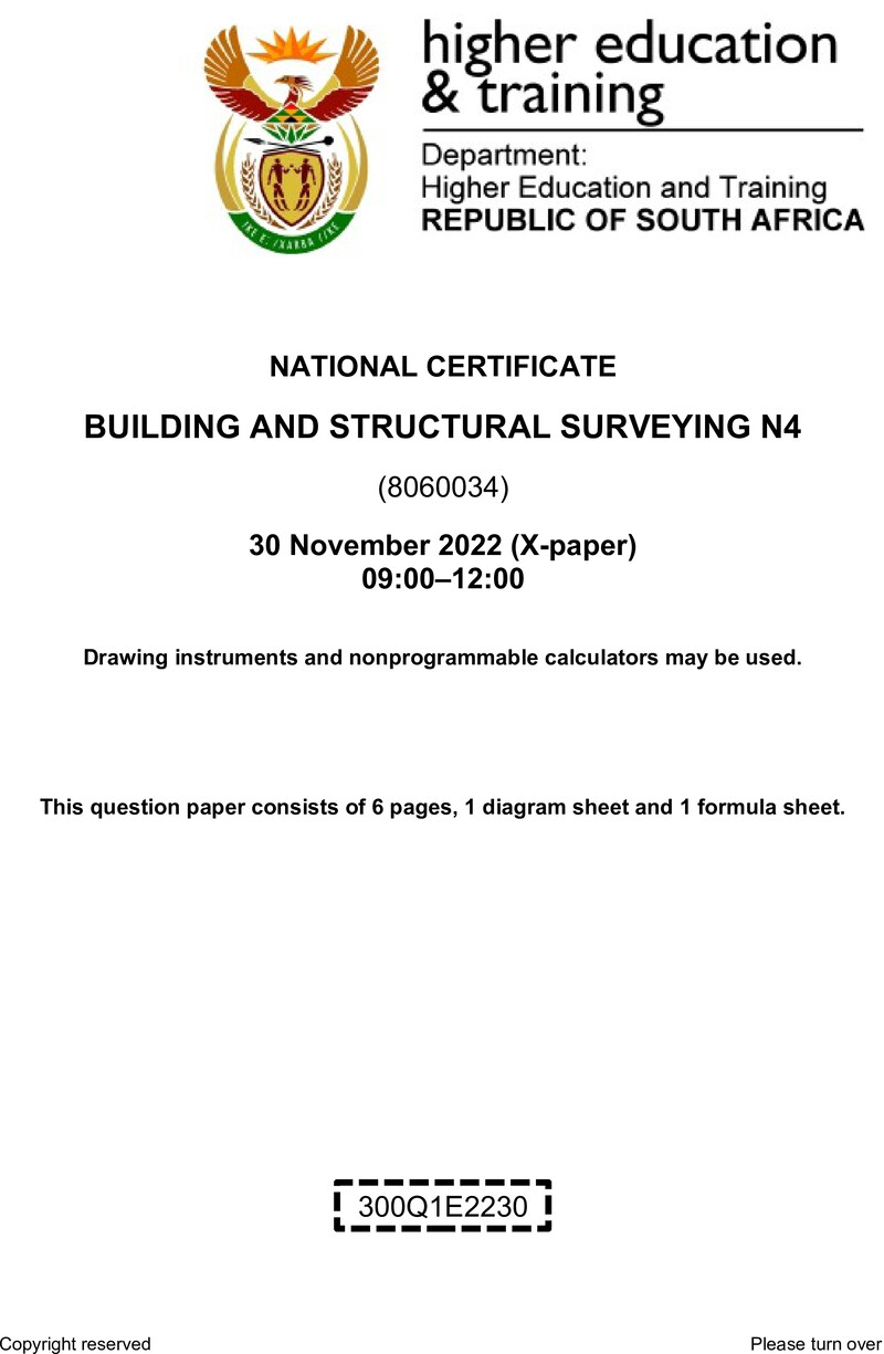 T160 Building And Structural Surveying N4 QP Nov 2022 preview