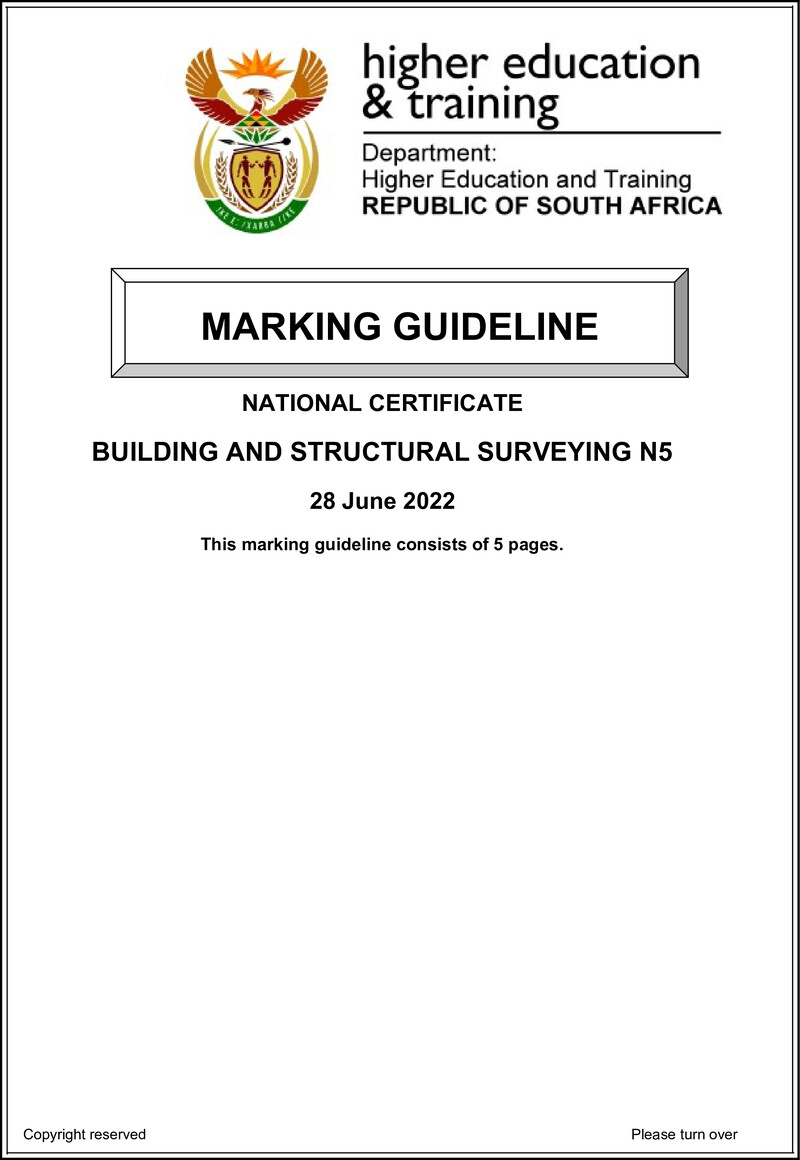 T170 Building And Structural Surveying N5 MEMO Aug 2022 preview