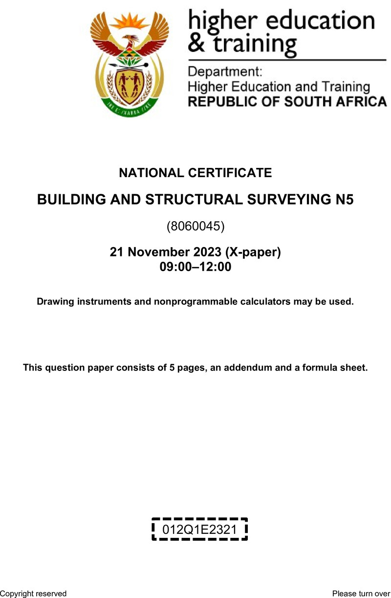 T170 Building And Structural Surveying N5 QP Nov 2023 preview