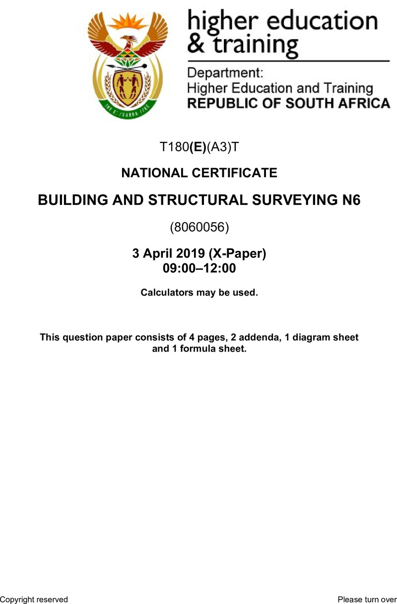T180 Building And Structural Surveying N6 QP Apr 2019 preview