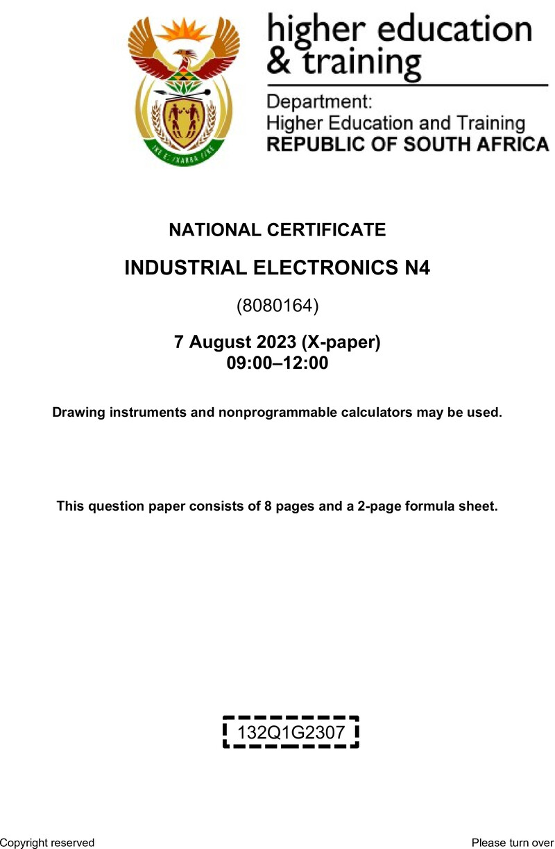 T780 Industrial Electronics N4 QP Aug 2023