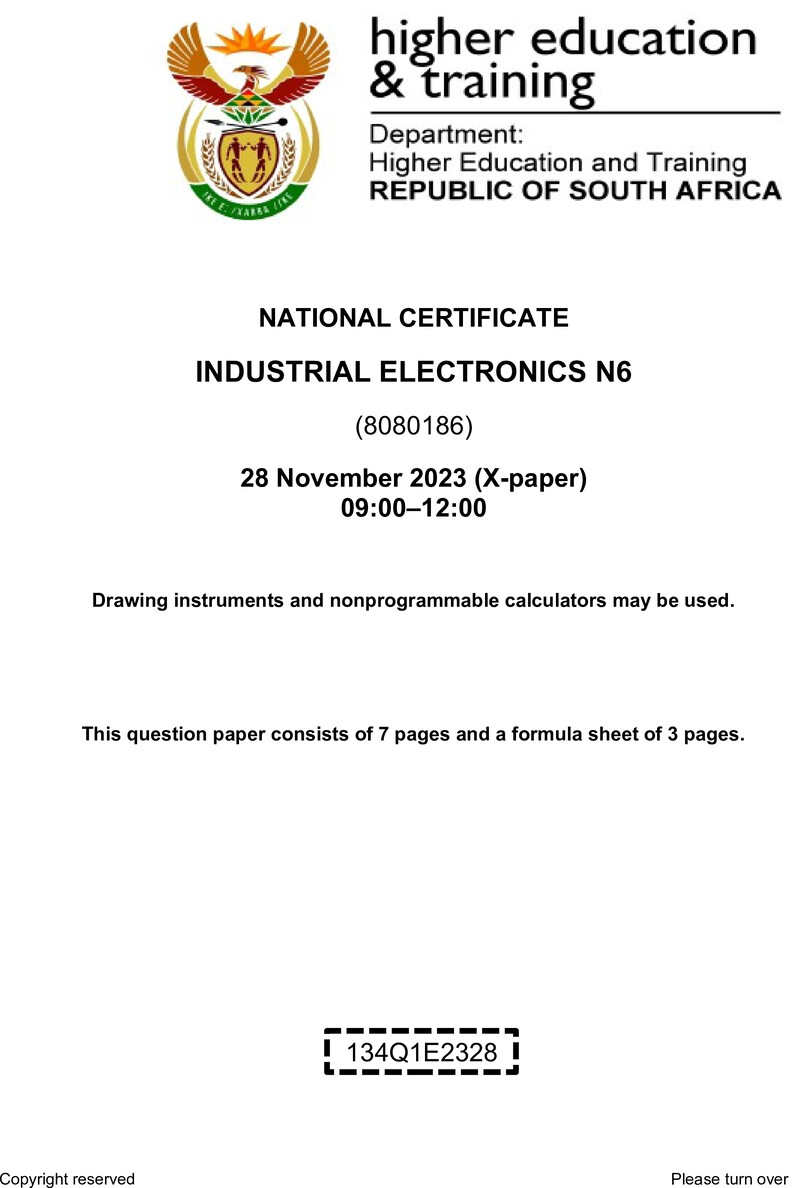 T800 Industrial Electronics N6 Nov QP 2023 Ed preview