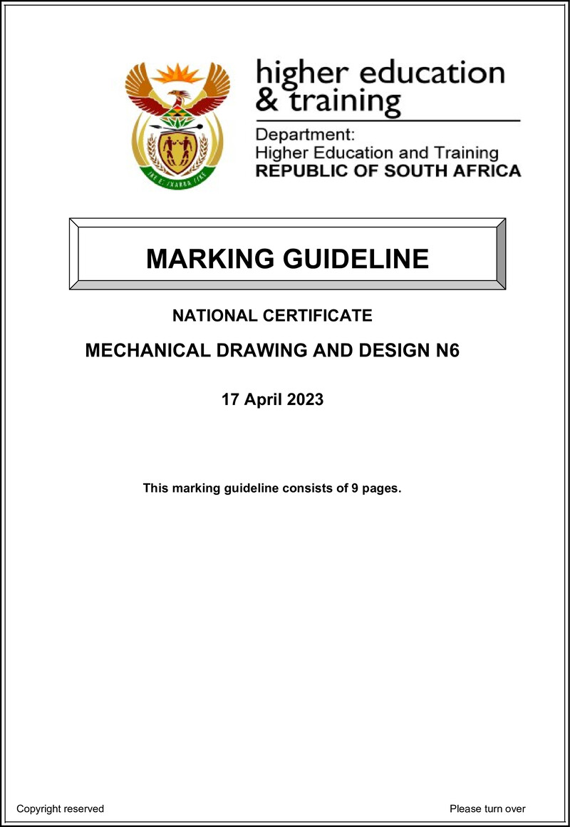 T1090 Mechanical Drawing And Design N6 Memo April 2023