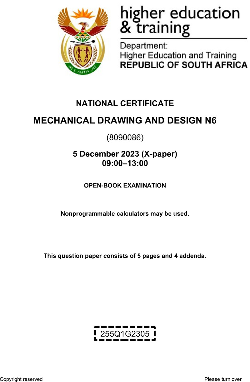 T1090 Mechanical Drawing And Design N6 QP Nov 2023 Ed