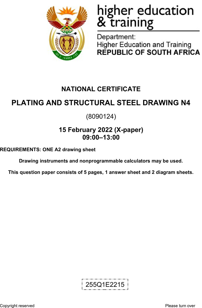 T1360 Plating And Structural Steel Drawing N4 QP April 2022 preview