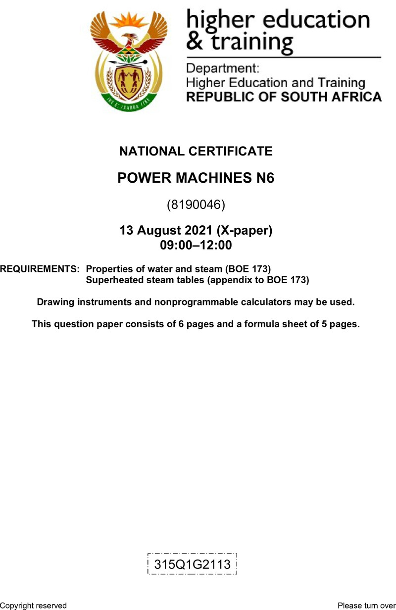 Power Machines N6 QP Aug 2021 Ed