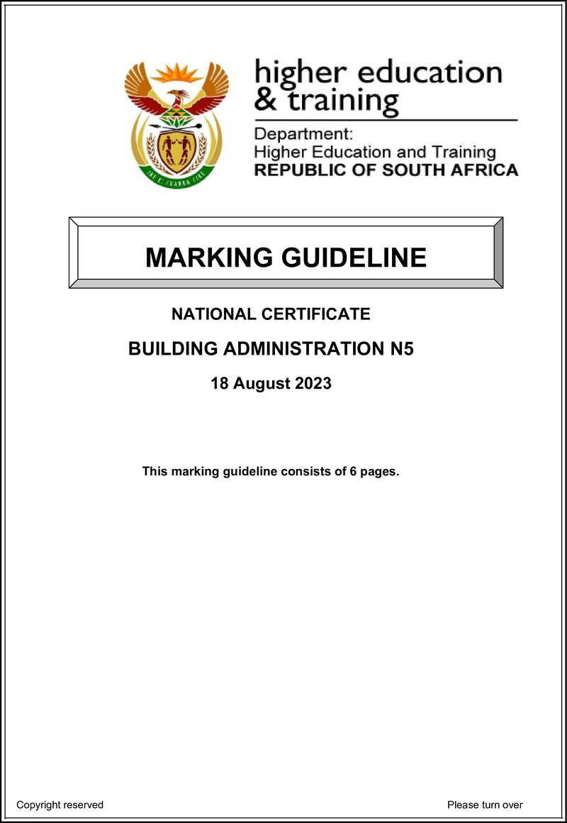T100 Building Administration N5 Aug Memo 2023