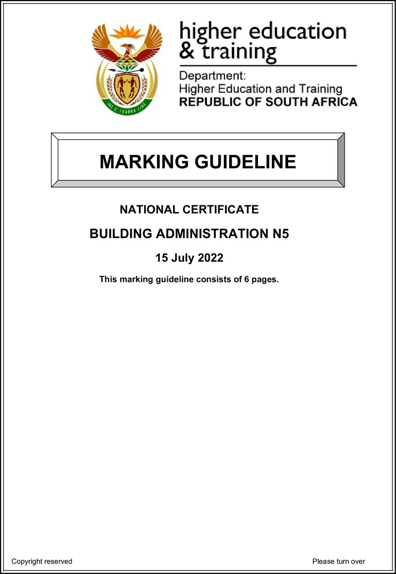 T100 Building Administration N5 Memo Aug 2022