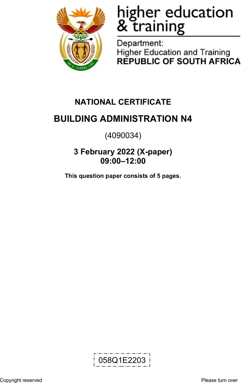 T90 Building Administration N4 QP April 2022 preview