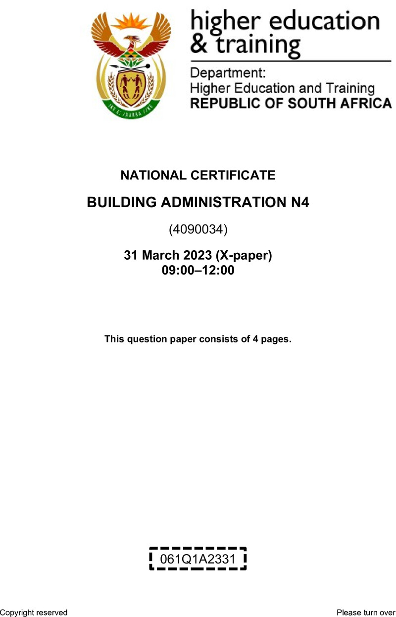 T90 Building Administration N4 QP April 2023 preview