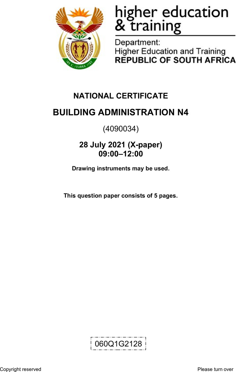 T90 Building Administration N4 QP Aug 2021 preview
