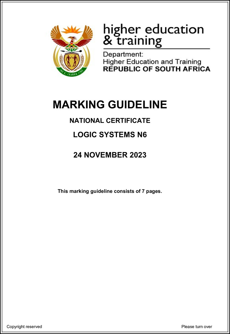 T960 Logic Systems N6 MEMO Nov 2023 Ed preview