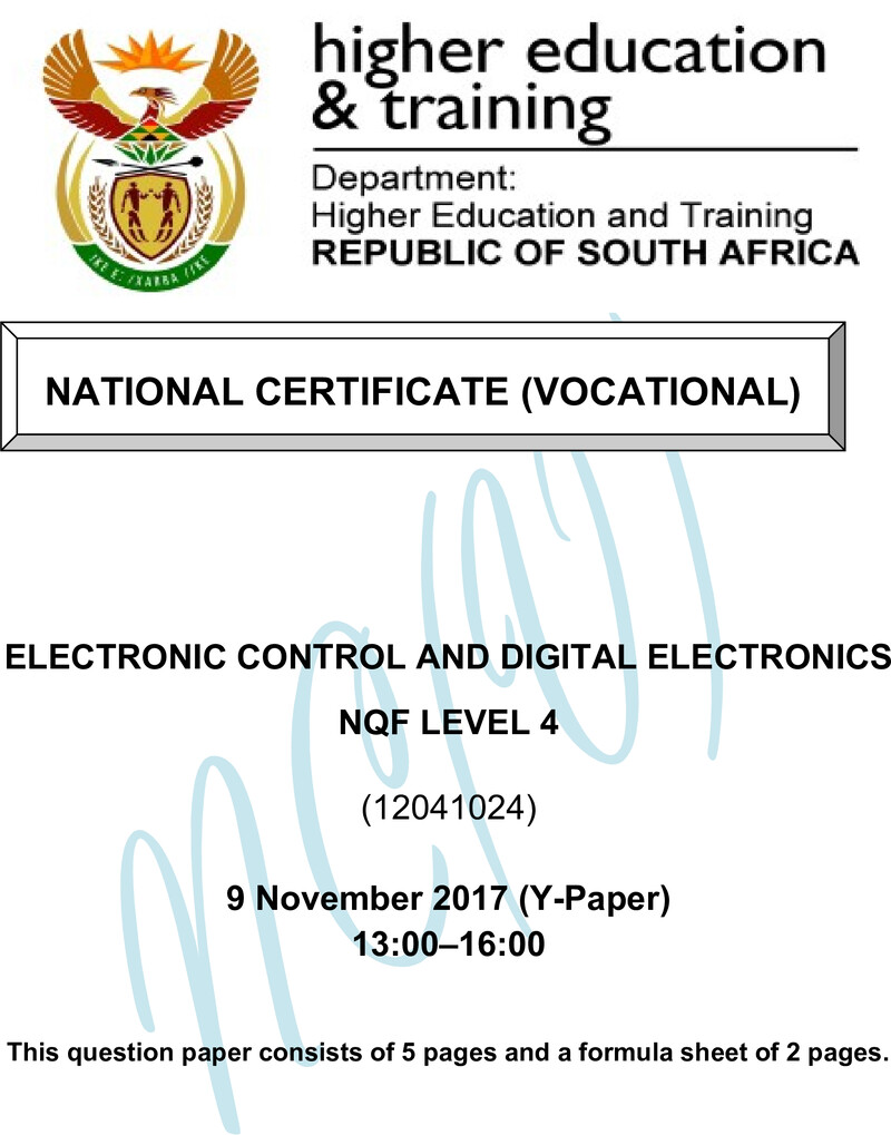 Electronic Control And Digital Electronics L4 Nov QP 2017 preview