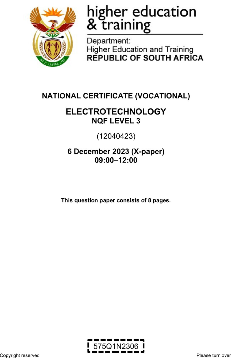 Electrotechnology L3 QP Nov 2023 preview