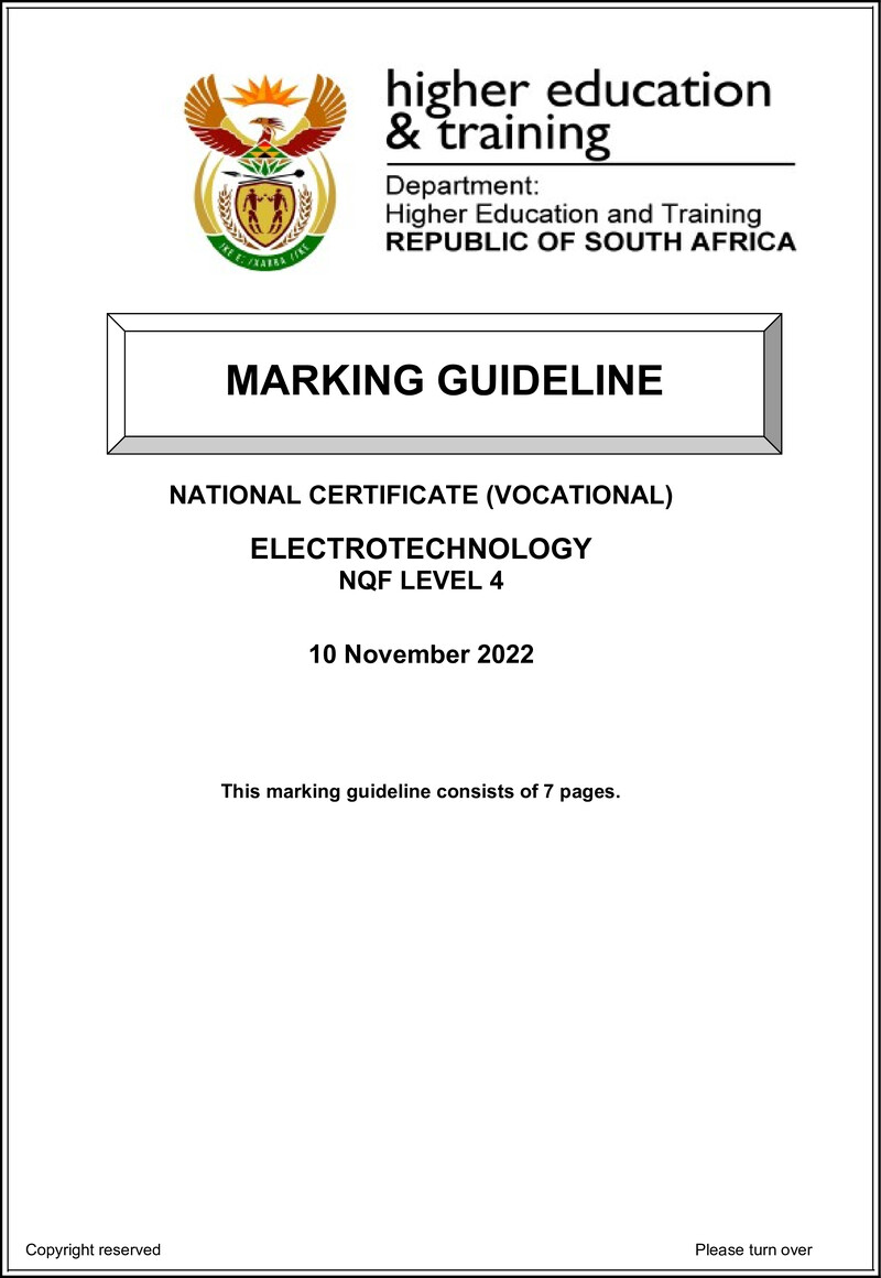 Nc1020 Electrotechnology L4 Nov Memo 2022 Signed Off