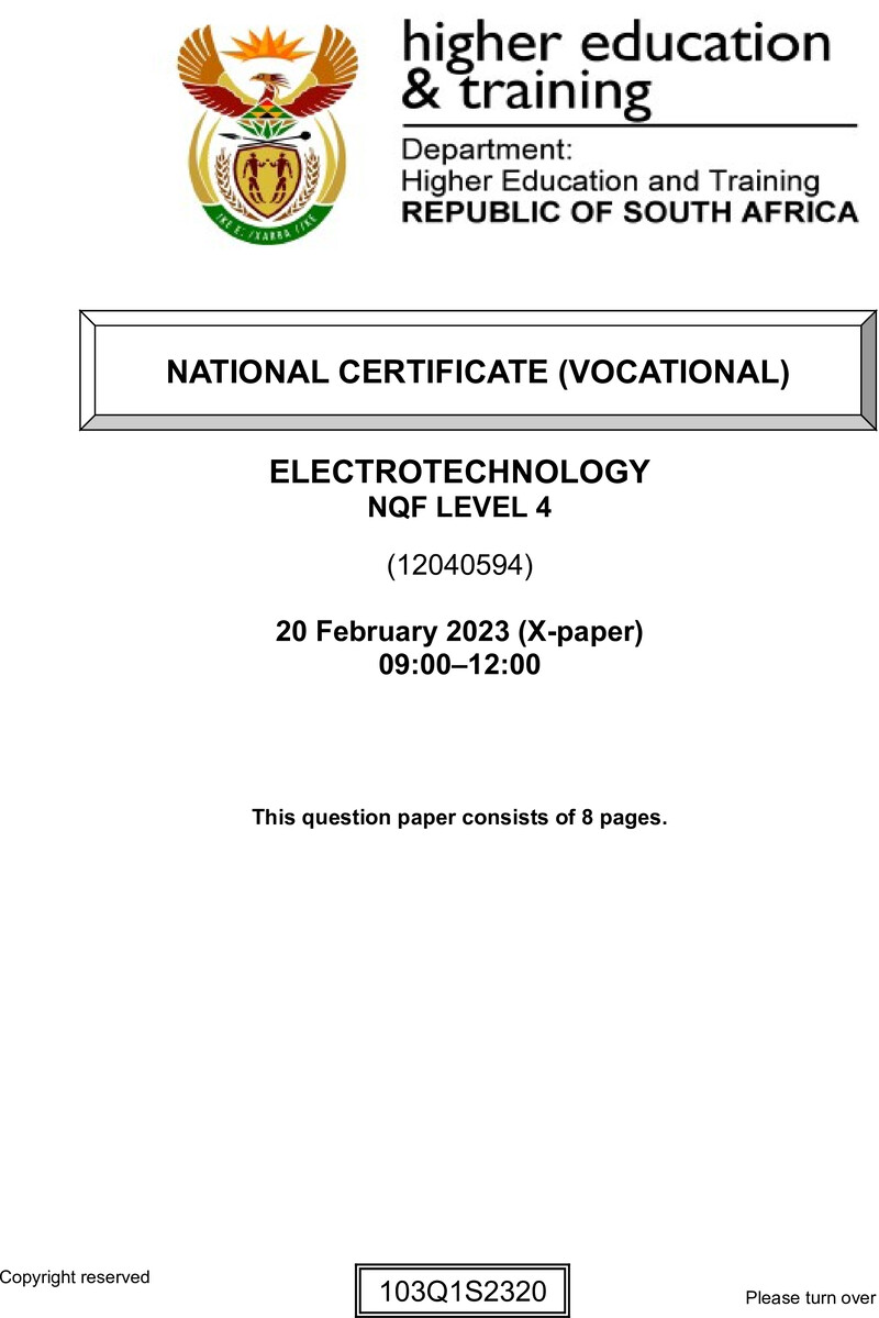 Nc1020 Electrotechnology L4 QP Supp Feb 2023 Signed Off