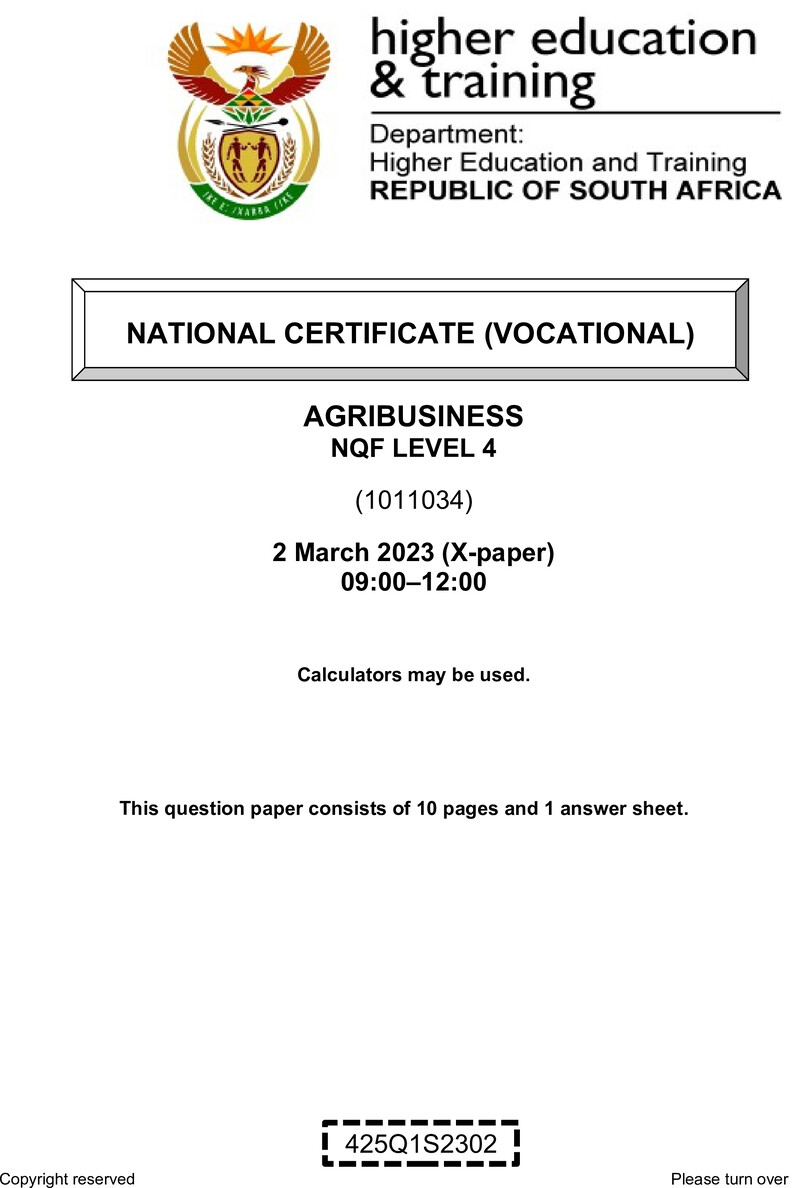 Nc130 Agribusiness L4 QP Feb 2023 Signed Off