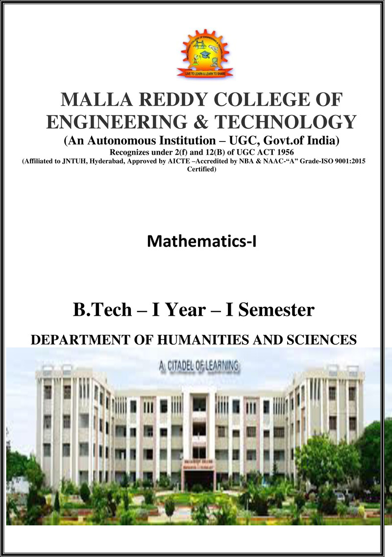 Mathematics I