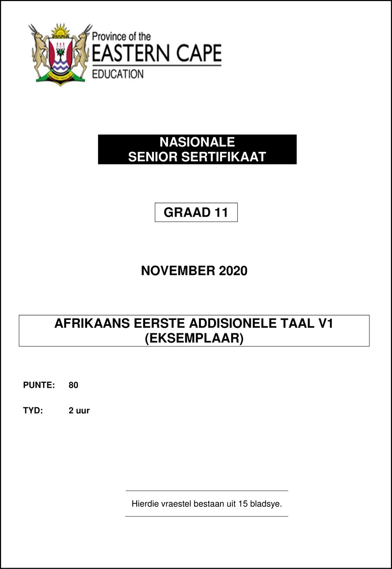 Afr Fal P1 Gr11 QP Nov2020