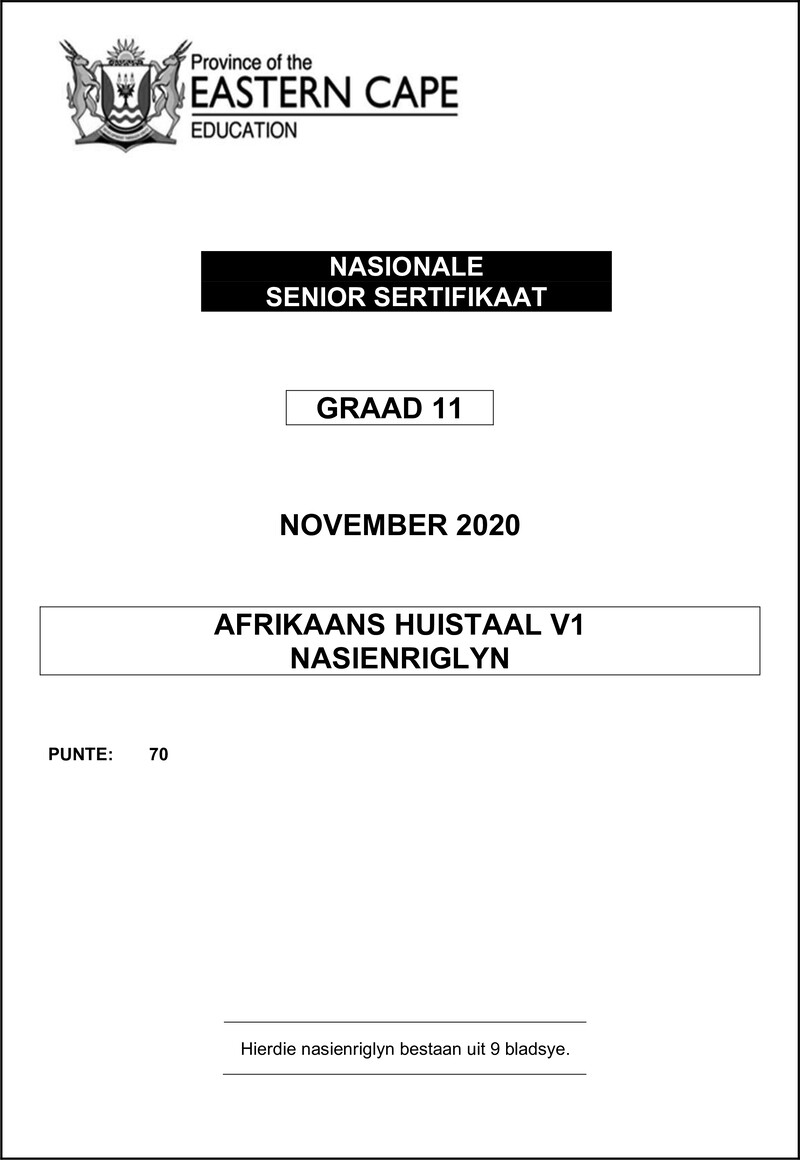 Afr Hl P1 Gr11 Memo Nov2020 D
