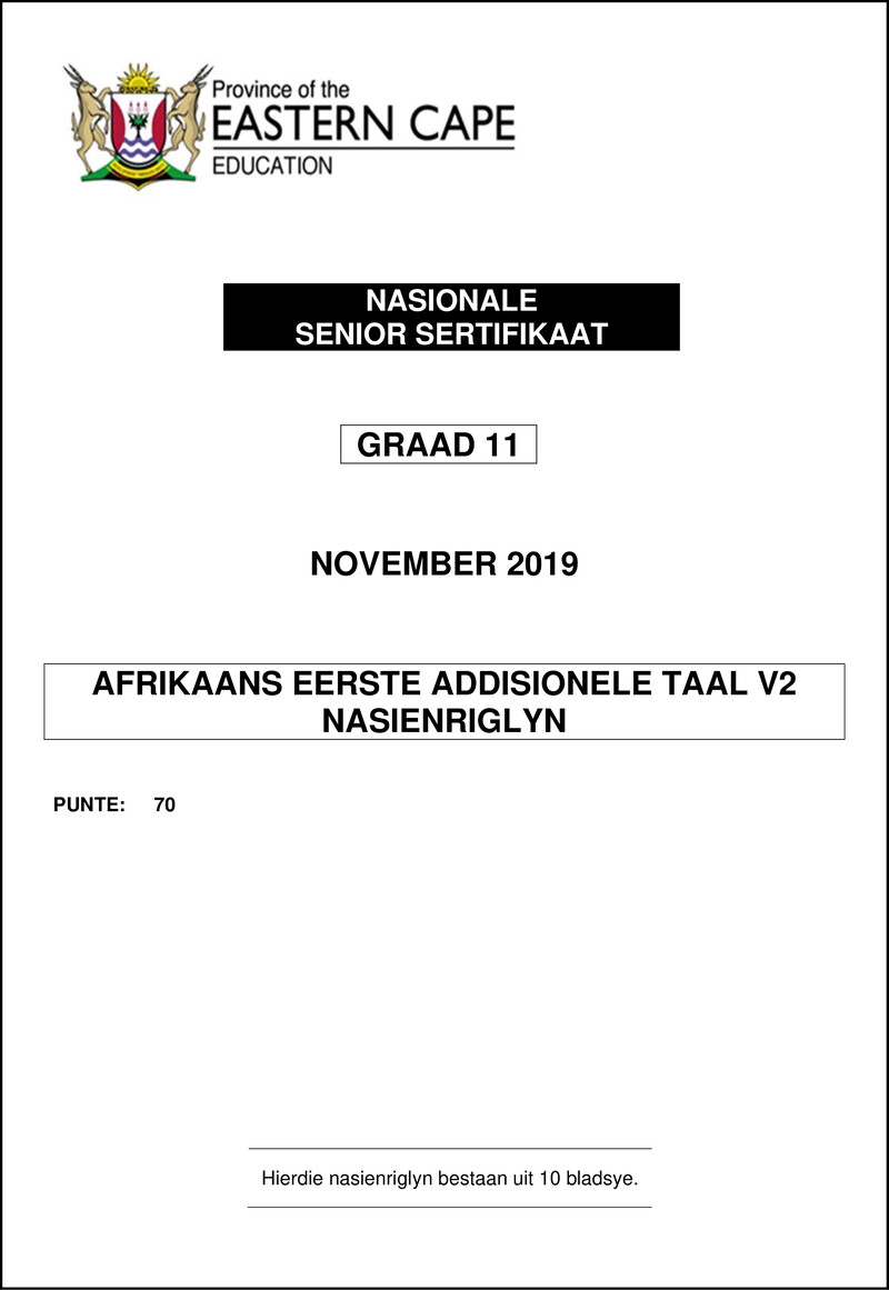 Afrfal P2 Gr11 Memo Nov 2019