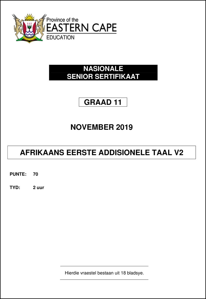 Afrfal P2 Gr11 QP Nov2019