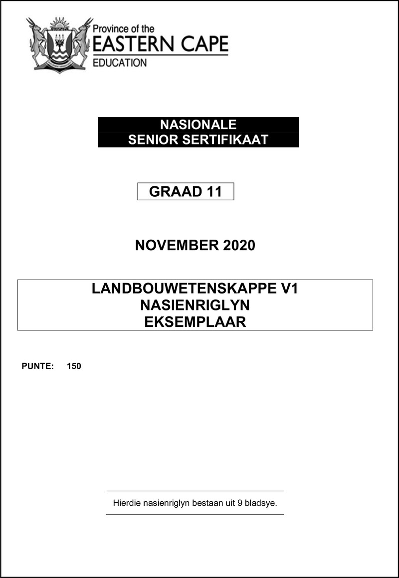 Agric Sciences P1 Gr11 Memo Nov2020 Afr D