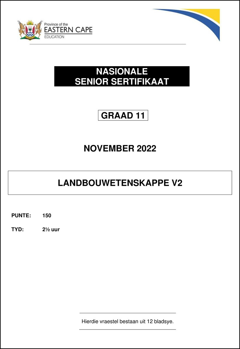 Agric Sciences P2 Gr11 QP Nov2022 Afr