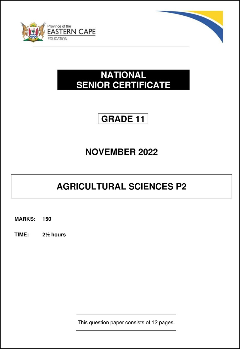 Agric Sciences P2 Gr11 QP Nov2022 Eng