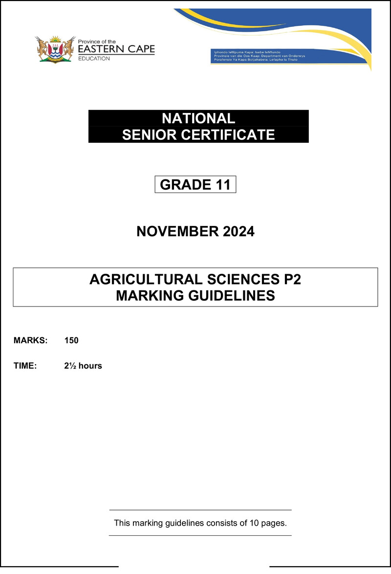 Agricultural Sciences P2 Gr11 Memo Nov2024 Eng
