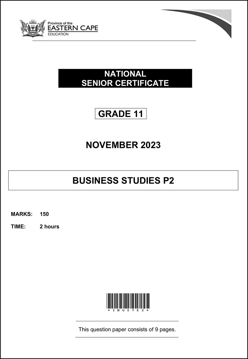 Bus Studies P2 Gr11 QP Nov 2023 Eng D