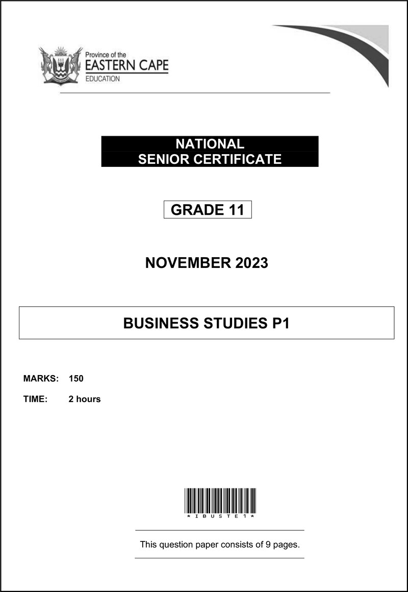 Business Studies P1 Gr11 QP Nov2023 Eng D