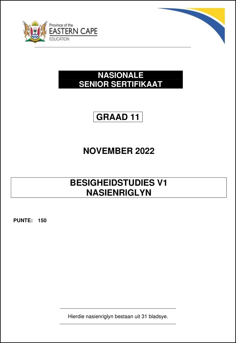 Business Studies P1 Memo Gr11 Nov2022 Afr