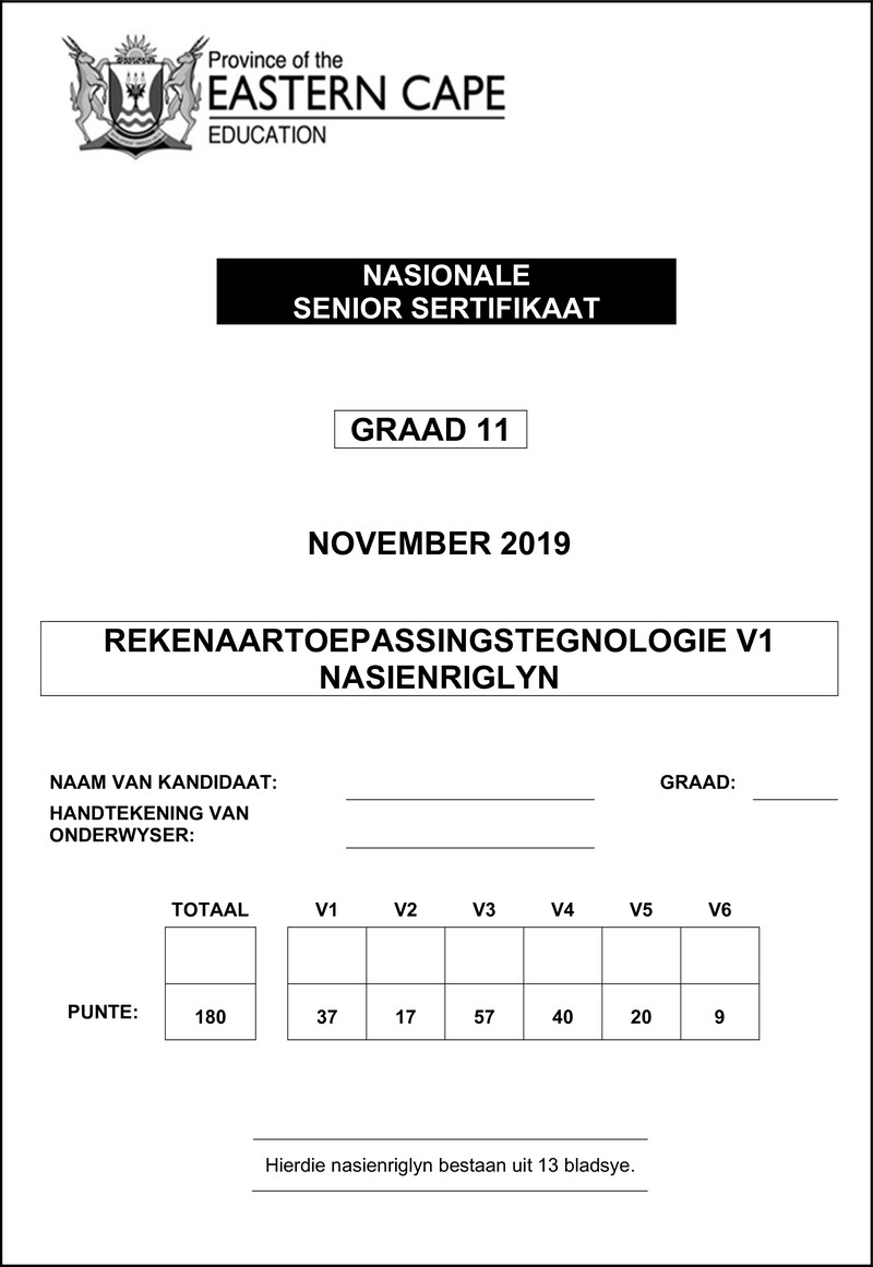 Cat P1 Memo Nov 2019 Afr D