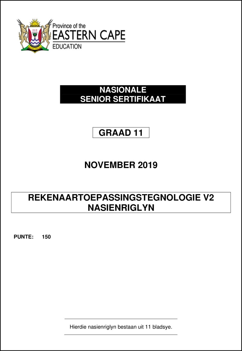 Cat P2 Gr11 Memo November 2019 Afr