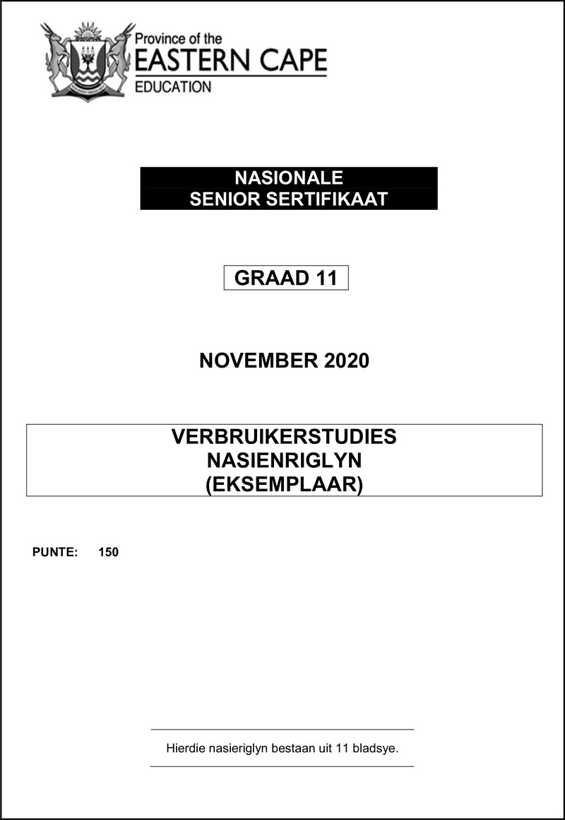 Consumer Studies Gr11 Memo Nov2020 Afr D