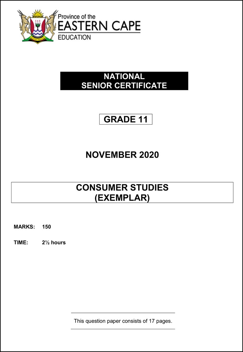 Consumer Studies Gr11 QP Gr11 Nov2020 Eng