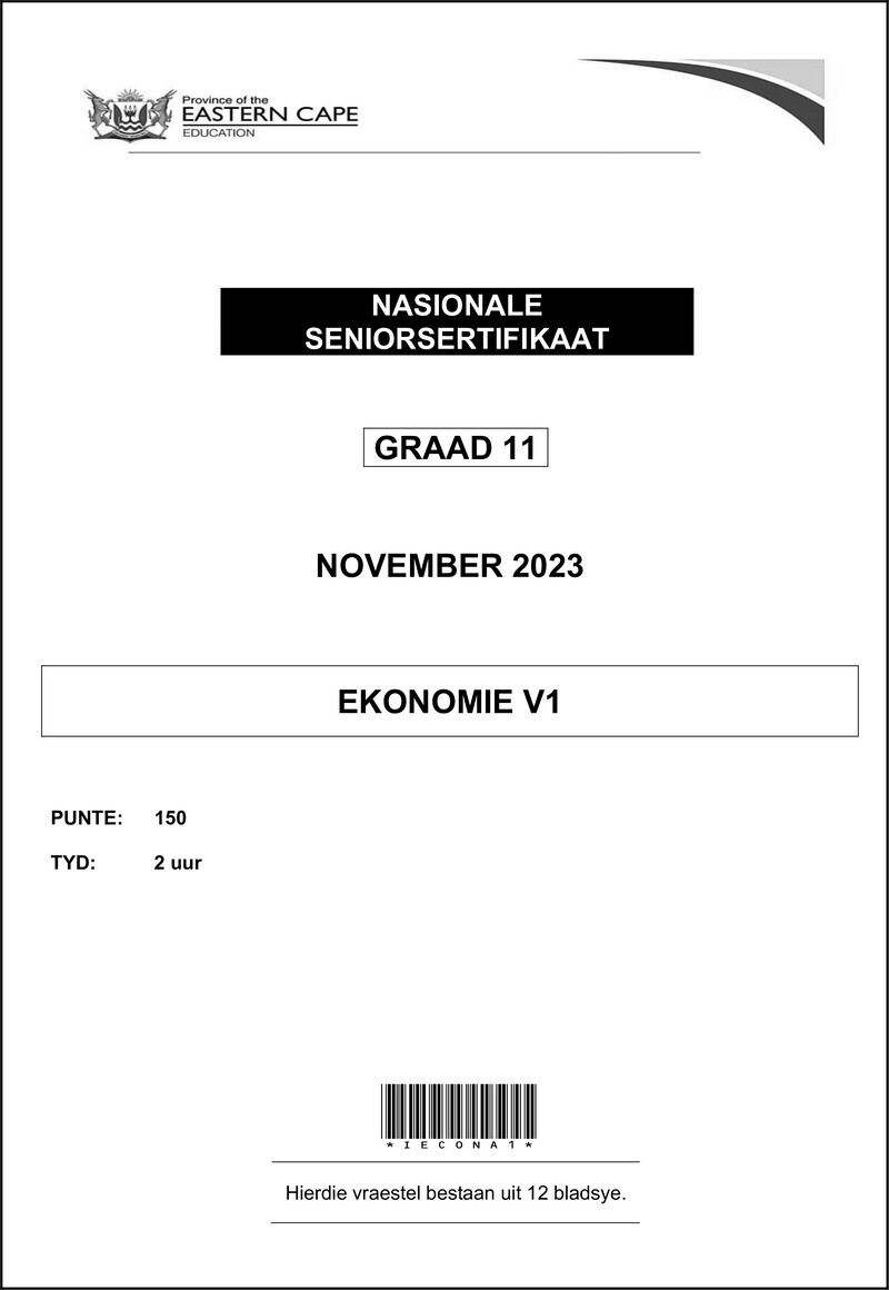 Grade 11 Economics past paper 2023 – economics p1 gr11 qp nov 2023 afr d