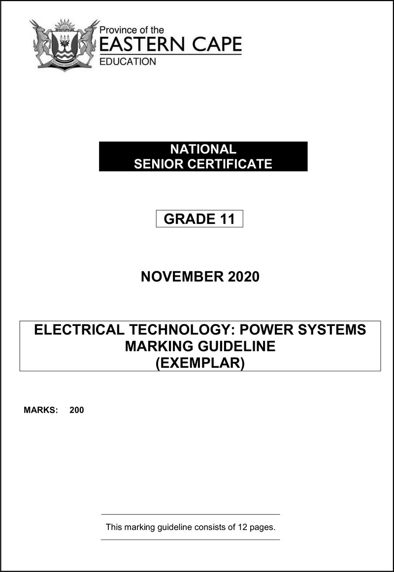 Elec Tech Gr11 Memo Nov2020 Power Eng D