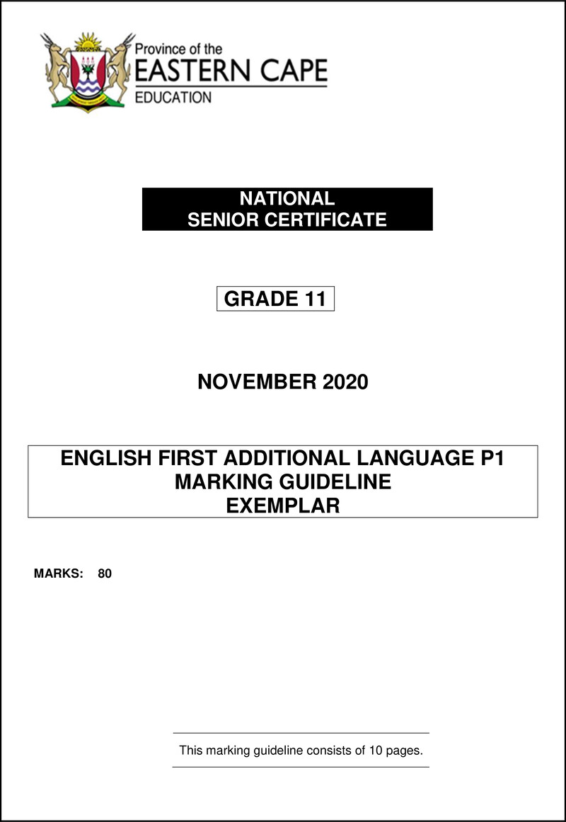Eng Fal P1 Gr11 Memo Nov2020