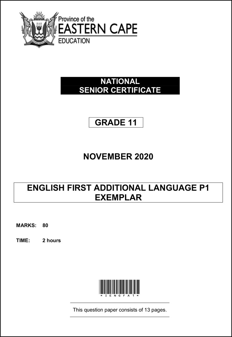 Eng Fal P1 Gr11 QP Memo Nov2020 D
