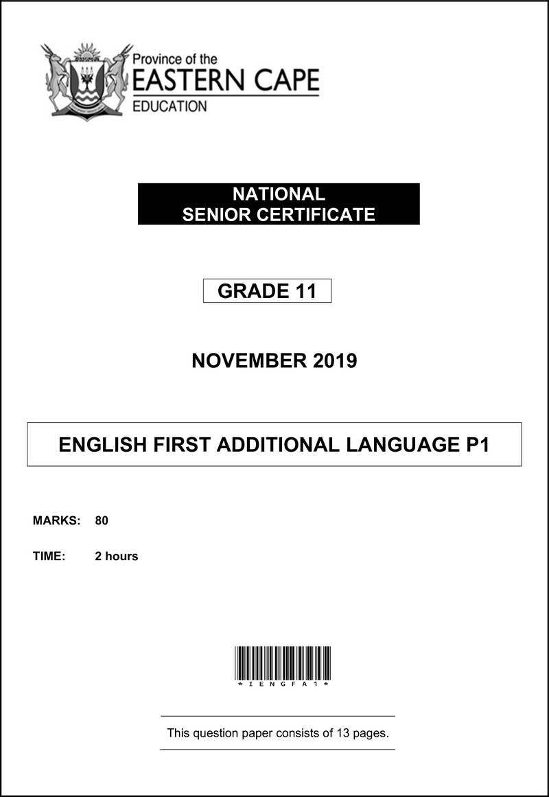 Engfal P1 Gr11 QP Nov2019 D