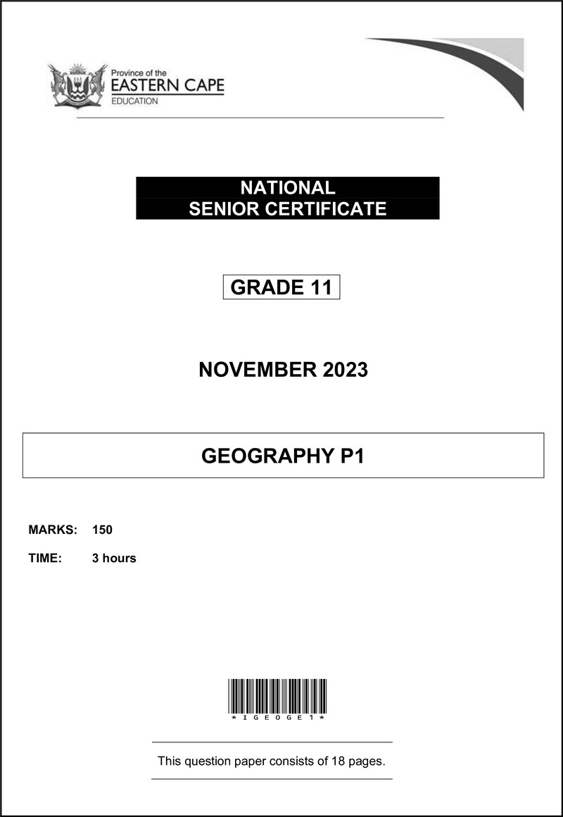 Geography P1 Gr11 QP Gr11 Nov 2023 Eng D