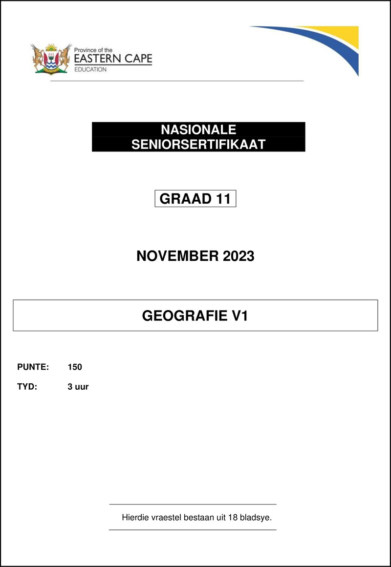 Geography P1 QP Gr11 Nov 2023 Afr